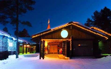 Premium Photo | Santa Claus Main Post Office at Santa Village with Christmas trees, Lapland ...