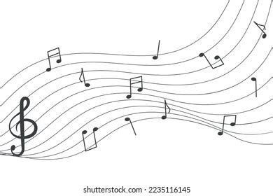 Black White Vector Illustration Music Notes Stock Vector (Royalty Free) 2235116145 | Shutterstock