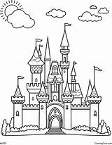 Princess Castle Coloring Page sketch template