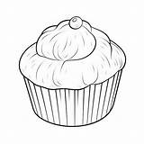 Premium Photo  Simple Cupcake Coloring Page For Kids sketch template