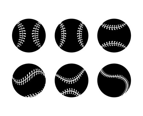 Conjunto de iconos de pelota de béisbol silueta 1310509 Vector en Vecteezy