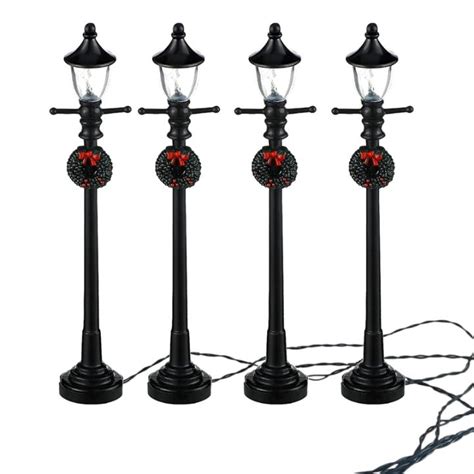 4Pcs Mini Christmas Lamp Post Train Lamp Miniature Decorative Street ...
