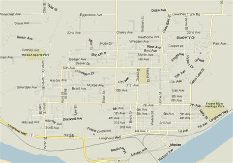 Mission Map, British Columbia - Listings Canada