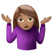 🤷🏽‍♀️ Emoji Mujer Encogida De Hombros: Tono De Piel Medio en Apple iOS 13.3