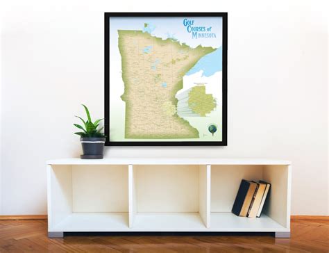 Minnesota Golf Courses Map Large 27x30 Golfing Minnesota - Etsy