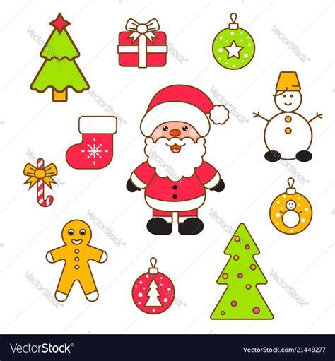 Xmas clipart set Royalty Free Vector Image - VectorStock