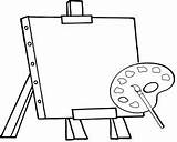 Artist Easel Coloring Pages sketch template