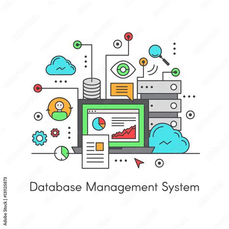 Vector Icon Style Illustration Logo of database management system DBMS ,computer software ...