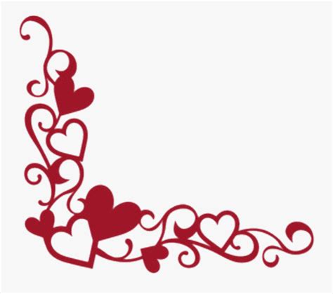 #love #hearts #borders - Love Heart Corner Border , Free Transparent Clipart - ClipartKey