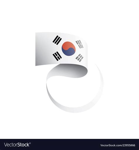 South korean flag on a white Royalty Free Vector Image