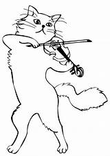 Coloring Fiddle Cat Nursery Diddle Rhyme Hey Pages Education Colouring  sketch template