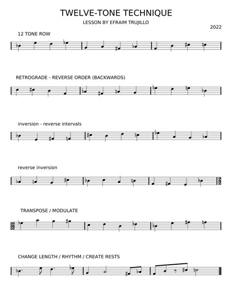 TWELVE-TONE TECHNIQUE Sheet music for Saxophone alto (Solo) | Musescore.com