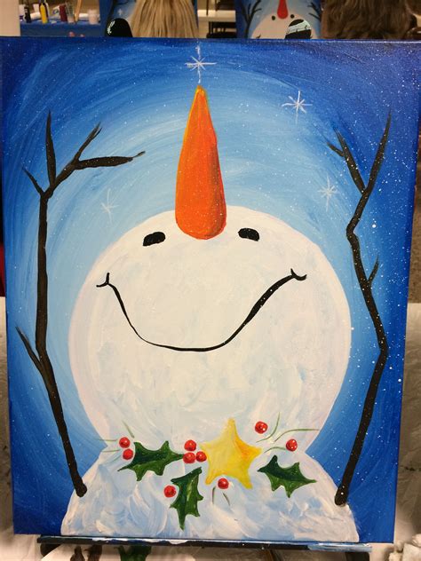 Acrylic snowman | Painting, Paint nite, Art