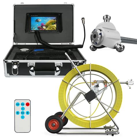 80M HD 7"LCD DVR Pipe Inspection Video Endoscope Camera Waterproof Drain Pipe Sewer Inspection ...