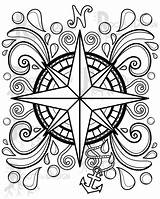 Compass Coloring Page sketch template