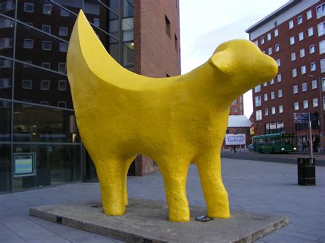 Free Images : monument, statue, yellow, artwork, lamb, liverpool, sculpture, art, carving ...