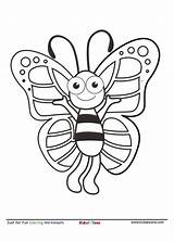 Butterfly Cartoon Coloring Page  KidzeZone sketch template