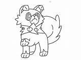 Pokemon Rockruff Coloring Page Sketch sketch template
