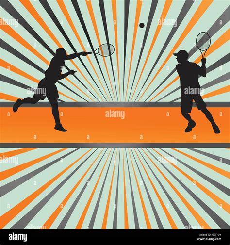 Tennis players silhouettes vector background concept Stock Vector Image & Art - Alamy