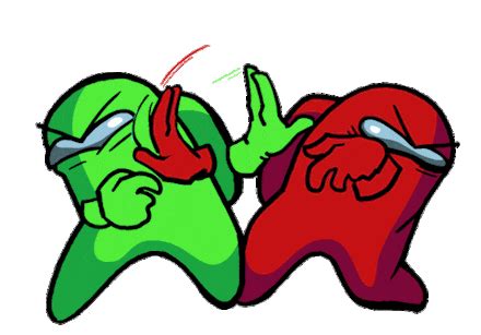 Among Us Green and Red Fight Doodle - Custom Doodle for Google