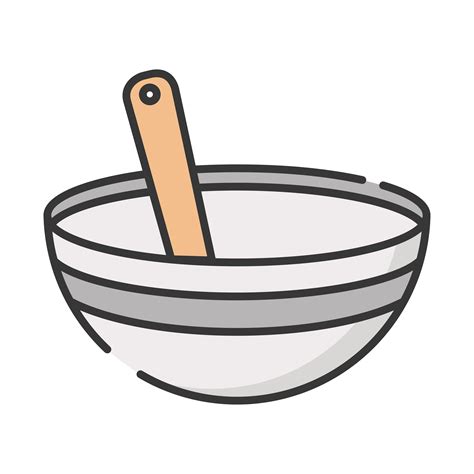 kitchen bowl with spoon 4103686 Vector Art at Vecteezy