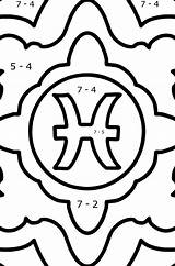 Coloring Page  Zodiac Sign Pisces ♥ Online And Print For Free sketch template