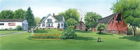 Watercolor Farm Painting | Custom Watercolor Portrait