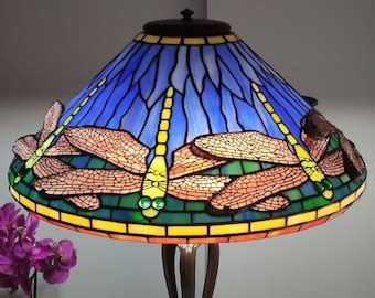 Stained Glass Dragonfly Lamp - Etsy