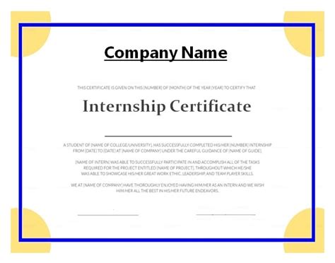 Internship Certificate Formats | 10+ Free Printable Word & PDF Templates