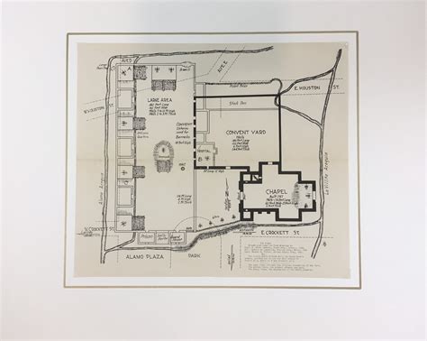 Layout of the Alamo during the Siege, Texas Revolution Military Map, 1938 - Original Art ...