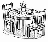 Table And Chairs Coloring Page Pages sketch template