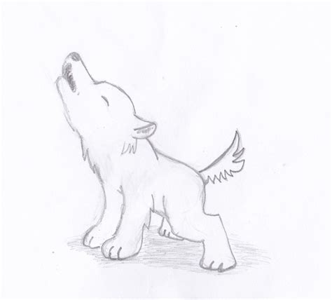 How To Draw A Wolf Pup Howling