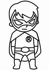 Chibi Robin From Batman Series coloring page  Free Printable Coloring sketch template