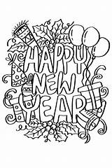 Happy New Year Coloring Pages  2026 Free Printable Sheet Xcoloring sketch template