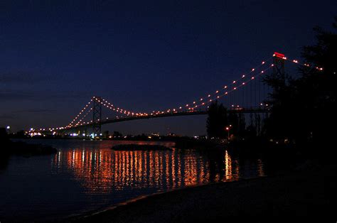 Ambassador Bridge at night Photograph by Wade Clark - Fine Art America