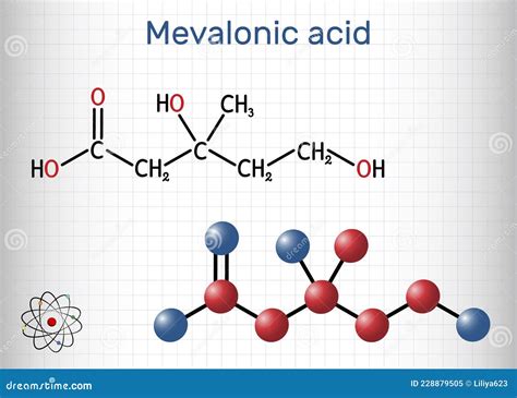 Mevalonic Acid, MVA, R-mevalonic Acid Molecule. it is Precursor in the ...