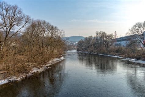 River Saale in Winter with Ice on the Banks Stock Photo - Image of ...