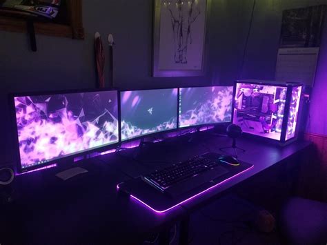 Purple Gaming Setup | Gaming room setup, Computer setup, Gaming setup