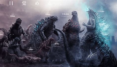 Artist's Epic Godzilla Size Chart Highlights How Much the King of the Monsters Has Grown Over ...