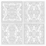 Unique Coloring Book Square Page Set For Adults Stock Vector  sketch template