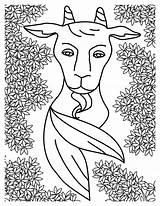 Capricorn Coloring Pages Artistic Designs For Relaxation And Fun sketch template
