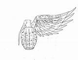 Grenade Tattoo Designs Outlines Sketch Coloring Page sketch template