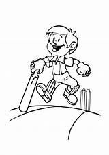 Play Cricket Colouring Pages Sketch Coloring Page sketch template