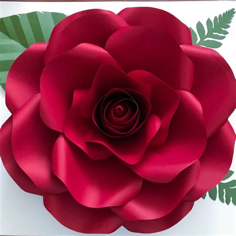 Paper Flowers - PDF COMBO of Large and Medium Rose Paper Flower Template- DIY Trace and Cut ...