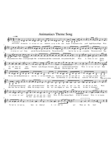 Animaniacs New Theme Song Sheet music for Piano (Solo) Easy | Musescore.com