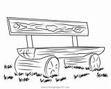 Wooden Bench In Garden Coloring Page For Kids  Free Furnitures sketch template