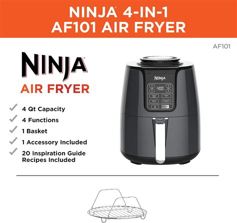 Ninja Air Fryer 4 qt (1550W, Programmable, Durable 4-Quart Basket)