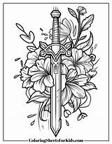 Sword Coloring Pages Free Downloads  Sheets For Kids sketch template