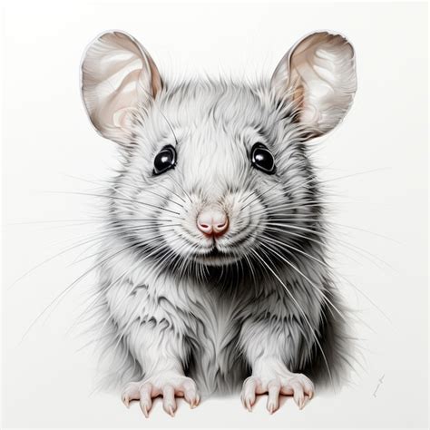 Premium AI Image | Hyperrealistic Gray Rat Drawing With Detailed Shading