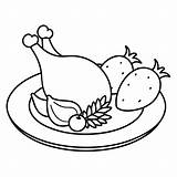 Premium Vector  Coloring Page roasted chicken On A Plate With Tomatos sketch template